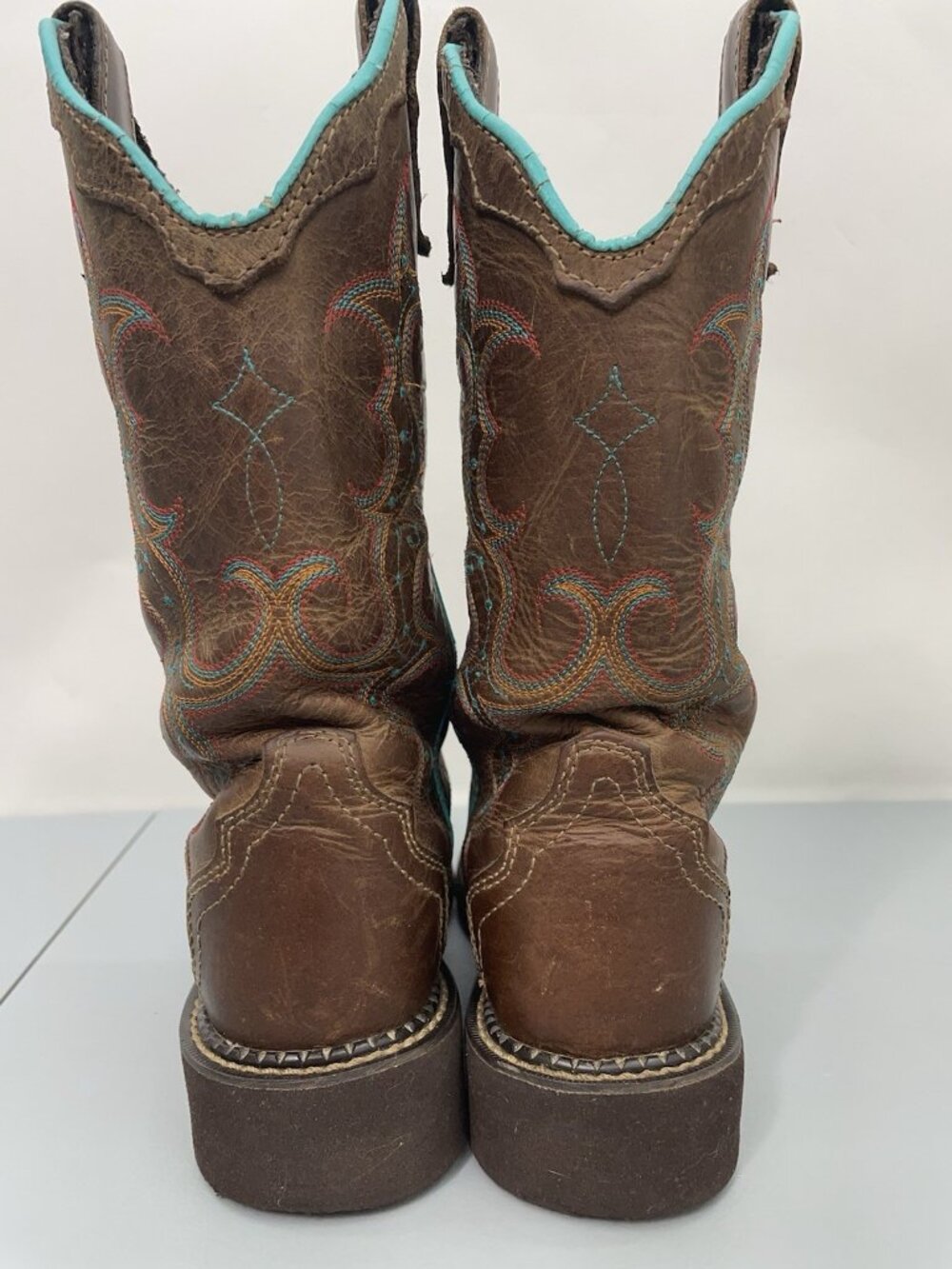 Justin Gypsy Raya Cowboy Boots Western Square Toe Distressed Brown Womens 7 - Picture 8 of 16